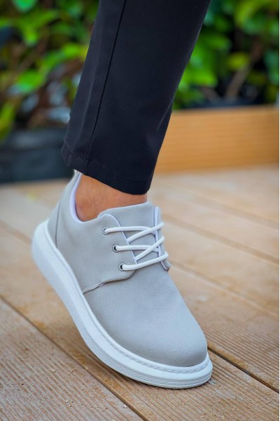 KB-003 Kuback Gri Süet Bağcıklı  Günlük Erkek Ayakkabı