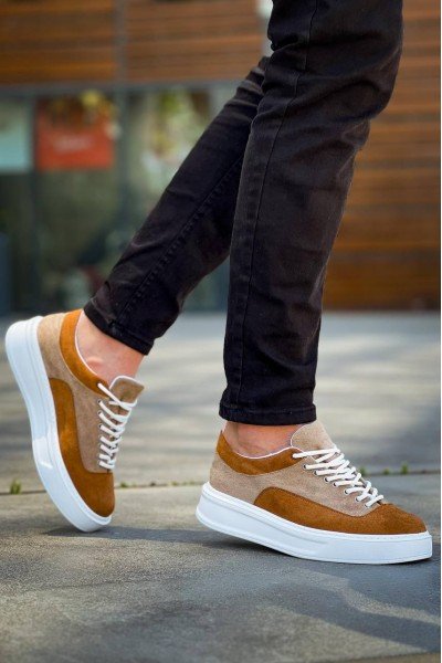 KB-005 Kuback Vizon Taba Süet Bağcıklı  Günlük Erkek  Ayakkabı