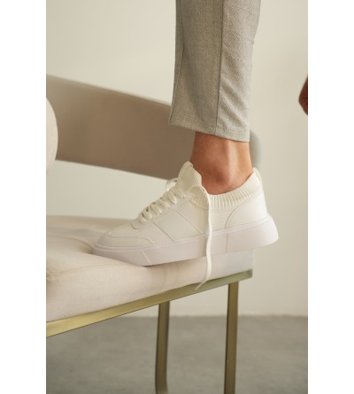 KB-010 Kuback Beyaz Cilt Günlük Erkek Ayakkabı 