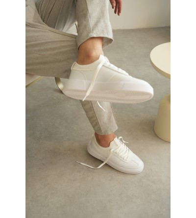 KB-010 Kuback Beyaz Cilt Günlük Erkek Ayakkabı 