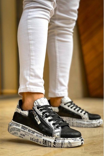 KB-02  Kuback Bağcıklı Crocodile Siyah Gazete Günlük Erkek Ayakkabı