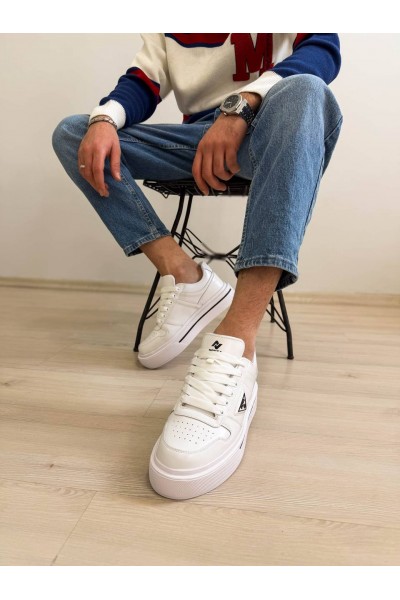 KB-04 Kuback Beyaz Cilt Günlük Erkek Ayakkabı 