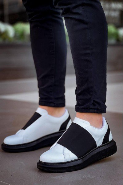 KB-040 Kuback Beyaz Cilt Siyah Yüksek Taban Lastikli Günlük Erkek Ayakkabı KB-040 Kuback Beyaz Cilt Siyah Yüksek Taban Lastikli Günlük Erkek Ayakkabı