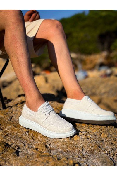 KB-042  Kuback Bağcıklı Beyaz Günlük Erkek Ayakkabı