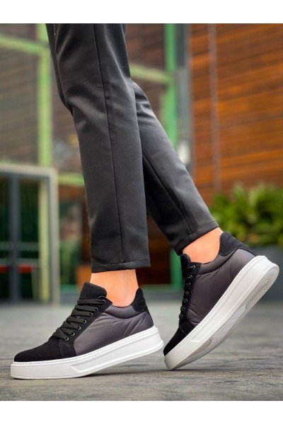 KB-046 Kuback Siyah Paraşüt Beyaz Yüksek Taban Günlük Spor Ayakkabı KB-046 Kuback Siyah Paraşüt Beyaz Yüksek Taban Günlük Spor Ayakkabı