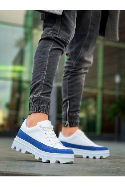 KB-056 Kuback Beyaz Mavi Detaylı Beyaz Yüksek Taban Günlük Spor Ayakkabı KB-056 Kuback Beyaz Mavi Detaylı Beyaz Yüksek Taban Günlük Spor Ayakkabı