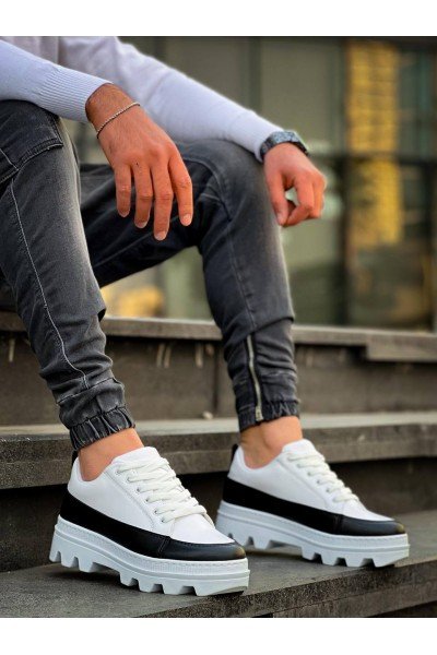 KB-056 Kuback Beyaz Siyah Detaylı Beyaz Yüksek Taban Günlük Spor Ayakkabı KB-056 Kuback Beyaz Siyah Detaylı Beyaz Yüksek Taban Günlük Spor Ayakkabı