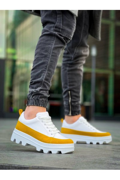 KB-056 Kuback Beyaz Sarı Detaylı Beyaz Yüksek Taban Günlük Spor Ayakkabı KB-056 Kuback Beyaz Sarı Detaylı Beyaz Yüksek Taban Günlük Spor Ayakkabı