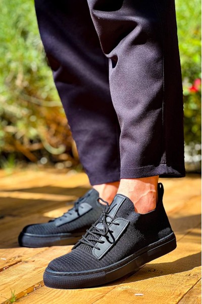 KB-110 Kuback Siyah Triko Siyah Yüksek Taban Bağcıklı Günlük Erkek Ayakkabı KB-110 Kuback Siyah Triko Siyah Yüksek Taban Bağcıklı Günlük Erkek Ayakkabı