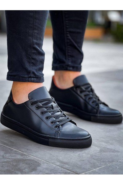 KB-122 Kuback Siyah Cilt Siyah Yüksek Taban Bağcıklı Günlük Erkek Ayakkabı KB-122 Kuback Siyah Cilt Siyah Yüksek Taban Bağcıklı Günlük Erkek Ayakkabı