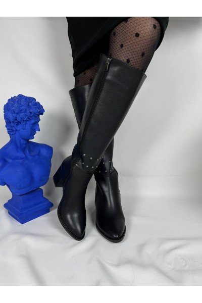 KB-505 Kuback Kömür Cilt Troklu Günlük Kadın Çizme