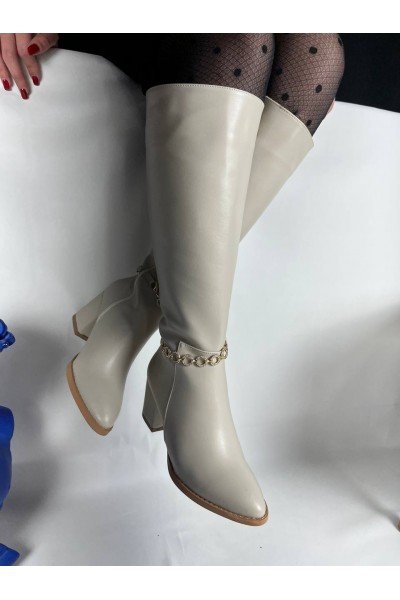 KB-505 Kuback Bej Günlük Kadın Çizme