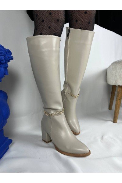 KB-505 Kuback Bej Günlük Kadın Çizme