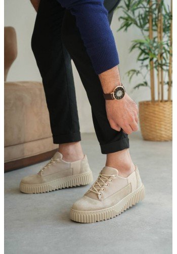 KB-X516 Kuback Bej Süet Günlük Erkek Ayakkabı