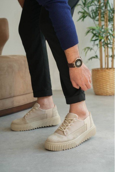 KB-X516 Kuback Bej Süet Günlük Erkek Ayakkabı