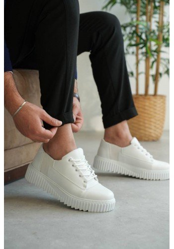 KB-X516 Kuback Beyaz Cilt Günlük Erkek Ayakkabı