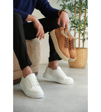 KB-X516 Kuback Beyaz Cilt Günlük Erkek Ayakkabı