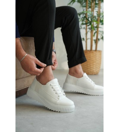 KB-X516 Kuback Beyaz Cilt Günlük Erkek Ayakkabı