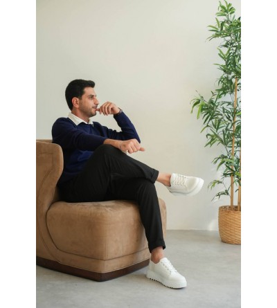 KB-X516 Kuback Beyaz Cilt Günlük Erkek Ayakkabı