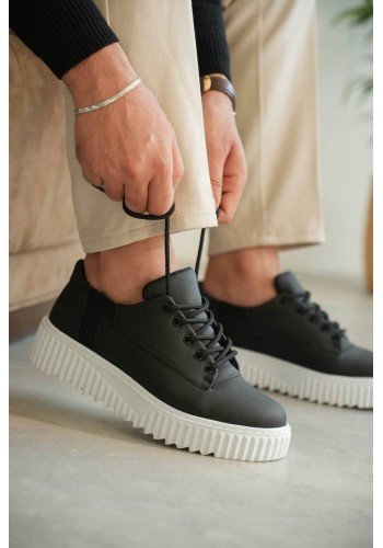 KB-X516 Kuback Siyah Cilt Günlük Erkek Ayakkabı