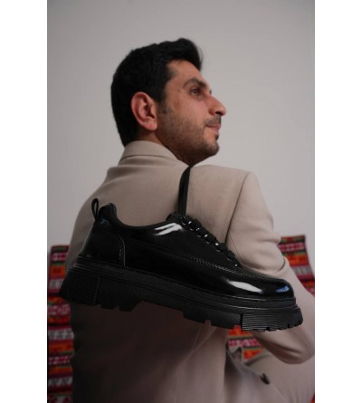 KB-702 Kuback Kömür Rugan Günlük Erkek Ayakkabı