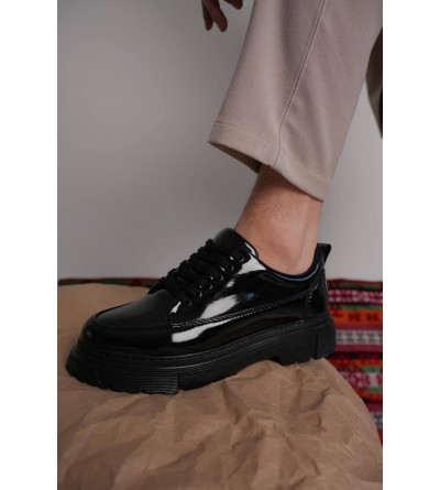 KB-702 Kuback Kömür Rugan Günlük Erkek Ayakkabı