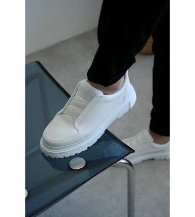 KB-703 Kuback Beyaz Cilt Lastikli Günlük Erkek Ayakkabı KB-703 Kuback Beyaz Cilt Lastikli Günlük Erkek Ayakkabı