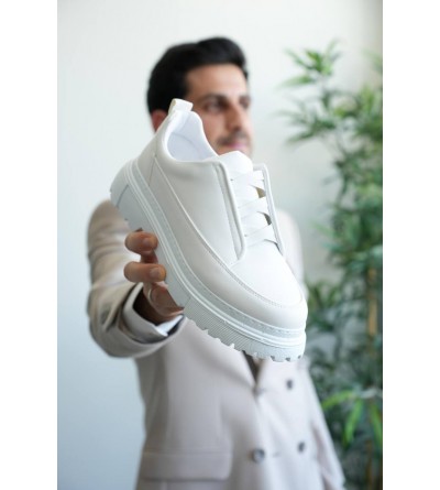 KB-703 Kuback Beyaz Cilt Lastikli Günlük Erkek Ayakkabı KB-703 Kuback Beyaz Cilt Lastikli Günlük Erkek Ayakkabı