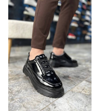 KB-703 Kuback Kömür Rugan Lastikli Günlük Erkek Ayakkabı