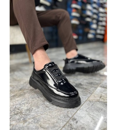 KB-703 Kuback Kömür Rugan Lastikli Günlük Erkek Ayakkabı