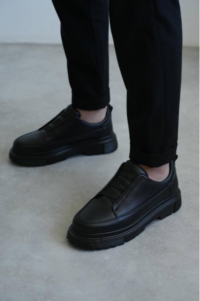 KB-703 Kuback Kömür Cilt Lastikli Günlük Erkek Ayakkabı