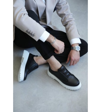 KB-703 Kuback Siyah Lastikli Günlük Erkek Ayakkabı