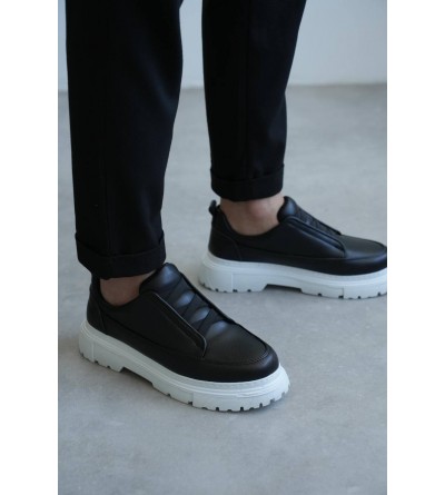 KB-703 Kuback Siyah Lastikli Günlük Erkek Ayakkabı