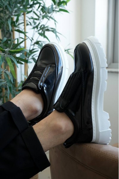 KB-703 Kuback Siyah Rugan Lastikli Günlük Erkek Ayakkabı