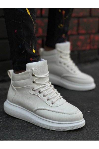 KB-0994  Kuback Beyaz Cilt  Yüksek Taban  Erkek Bilek Bot