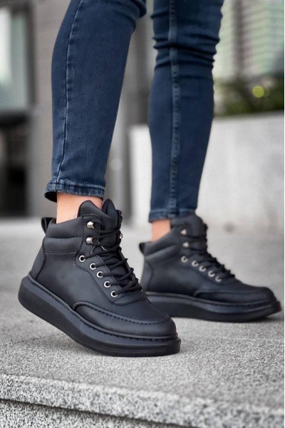 KB-0994  Kuback Siyah Cilt  Siyah  Yüksek Taban  Erkek Bilek Bot