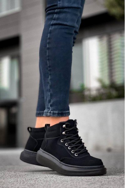 KB-0994  Kuback Siyah Süet Siyah Yüksek Taban  Erkek Bilek Bot