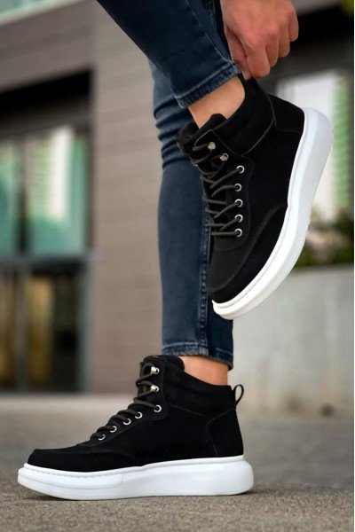 KB-0994  Kuback Siyah Süet  Yüksek Taban  Erkek Bilek Bot