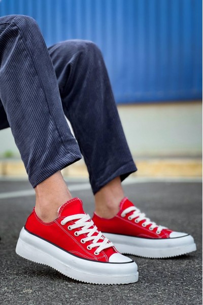 KB-CX-3 Kuback Kısa Kırmızı Keten Beyaz Yüksek Taban Spor Ayakkabı KB-CX-3 Kuback Kısa Kırmızı Keten Beyaz Yüksek Taban Spor Ayakkabı