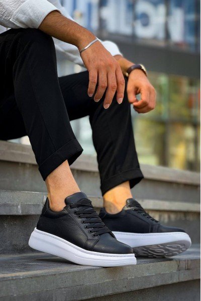 KB-DX46 Kuback Siyah Deri  Günlük Erkek Ayakkabı