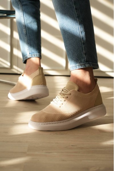 KB-M101 Kuback Bej Triko Bağcıklı Günlük Erkek Ayakkabı