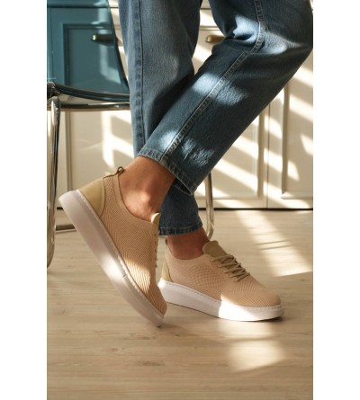 KB-M101 Kuback Bej Triko Bağcıklı Günlük Erkek Ayakkabı