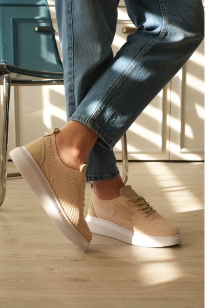 KB-M101 Kuback Bej Triko Bağcıklı Günlük Erkek Ayakkabı