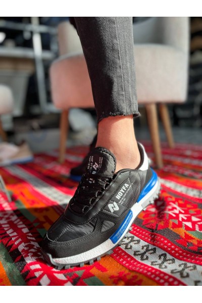 KB-N1 Kuback Siyah Mavi Detaylı Günlük Erkek Ayakkabı