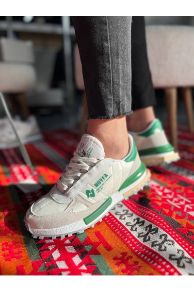 KB-N1 Kuback Beyaz Yeşil Detaylı Günlük Erkek Ayakkabı