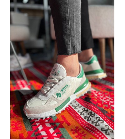 KB-N1 Kuback Beyaz Yeşil Detaylı Günlük Erkek Ayakkabı