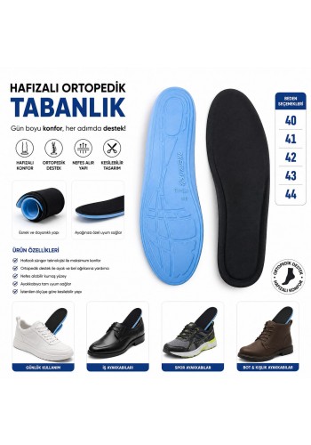 KB-TBN Kuback Full Ortopedik Hafızalı Tabanlık Siyah