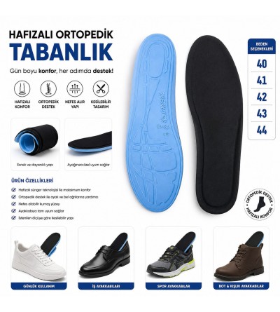 KB-TBN Kuback Full Ortopedik Hafızalı Tabanlık Siyah KB-TBN Kuback Full Ortopedik Hafızalı Tabanlık Siyah