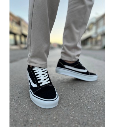 KB-V1 Kuback Siyah Beyaz Detaylı Günlük Erkek Ayakkabı