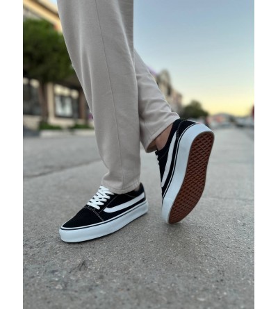 KB-V1 Kuback Siyah Beyaz Detaylı Günlük Erkek Ayakkabı